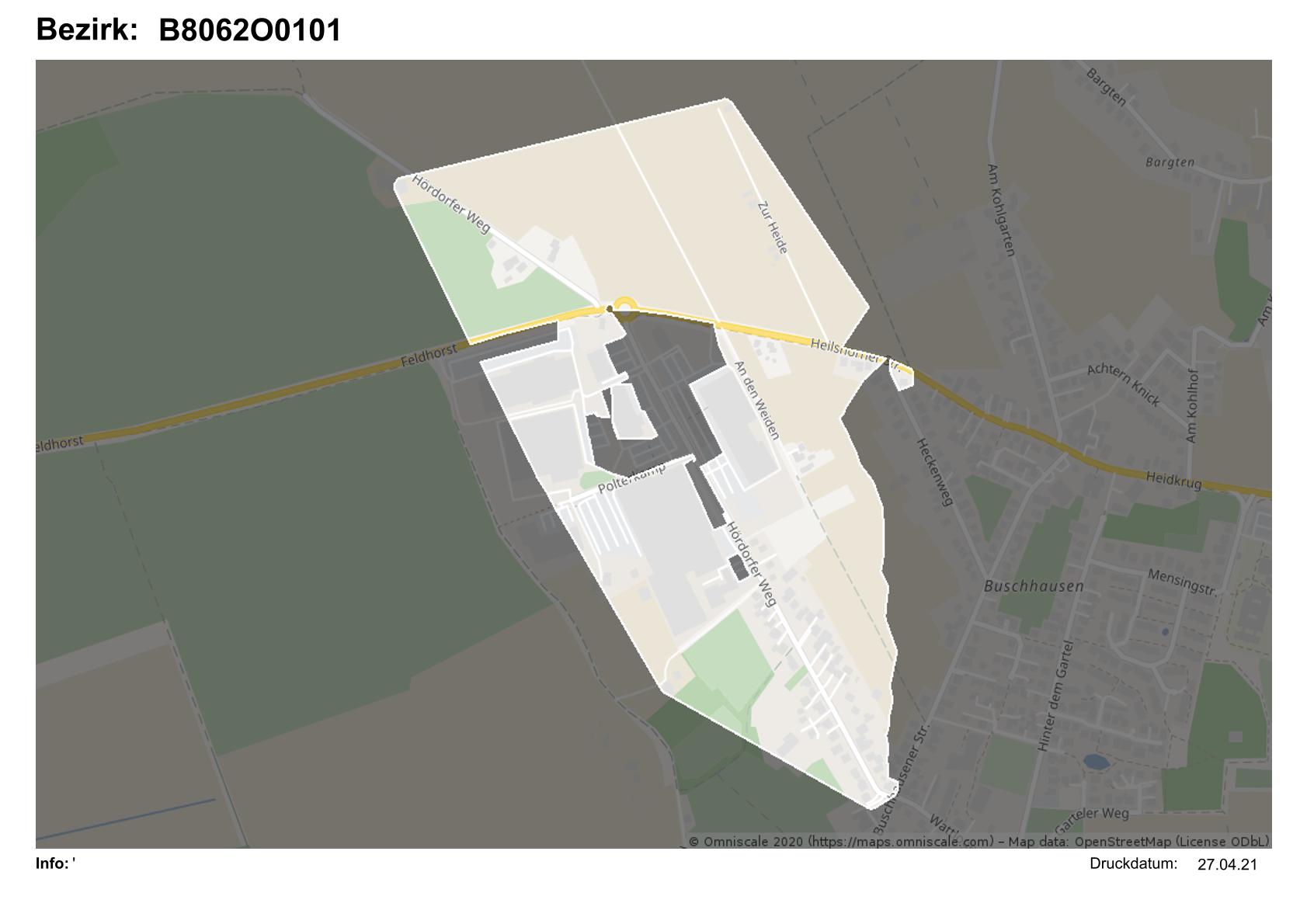 Karte des Zustellbezirks