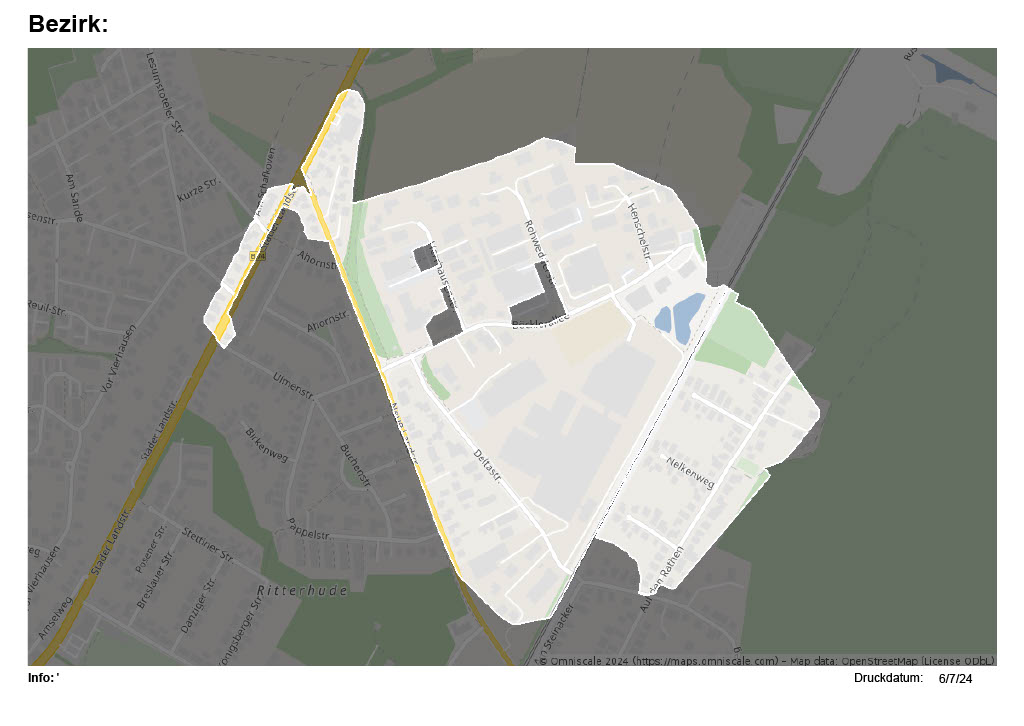 Karte des Zustellbezirks