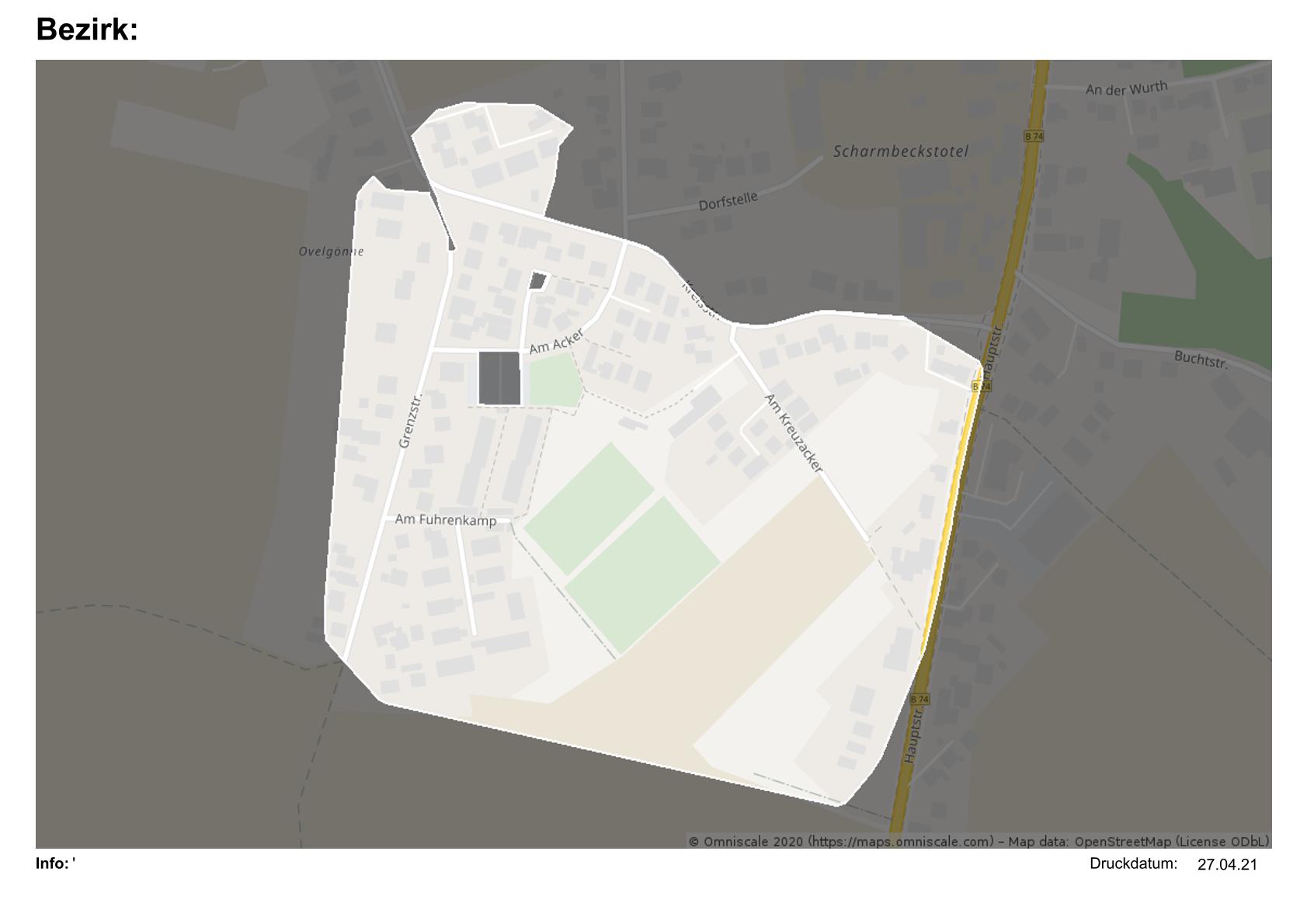 Karte des Zustellbezirks